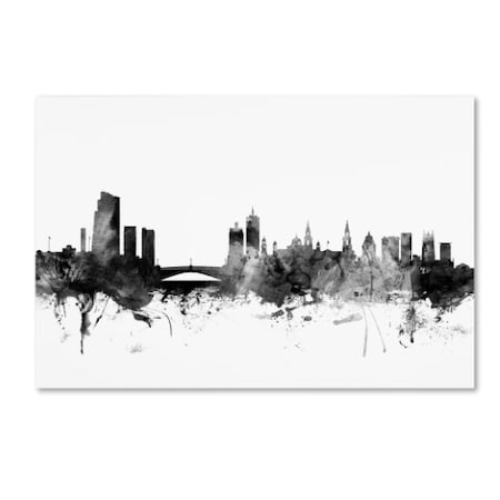 Michael Tompsett 'Leeds England Skyline B&W' Canvas Art,16x24
